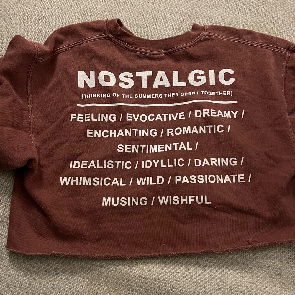 Cropped graphic sweater